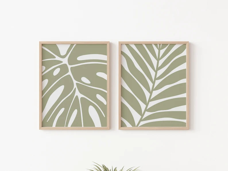Set x2 Cuadros Botánicos, Plantas, Botanic Vibes XXXIII
