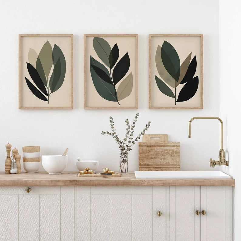 Set x3 Cuadros Decorativos Botánicos, Plantas, Botanic Vibes VII