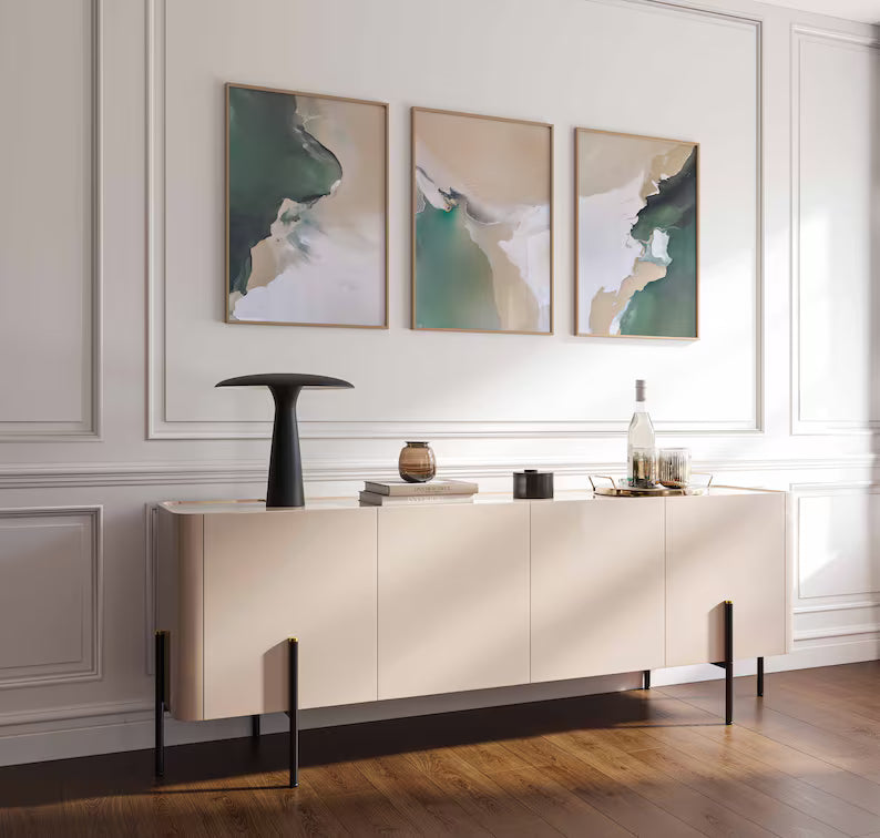 Set x3 Cuadros Abstract IV Marco Natural