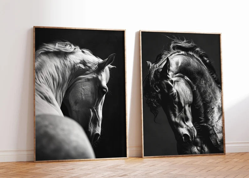Set x2 Cuadros Decorativos Caballos, Amantes de los Caballos XXIV