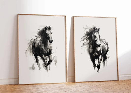 Set x2 Cuadros Decorativos Caballos, Amantes de los Caballos XXI