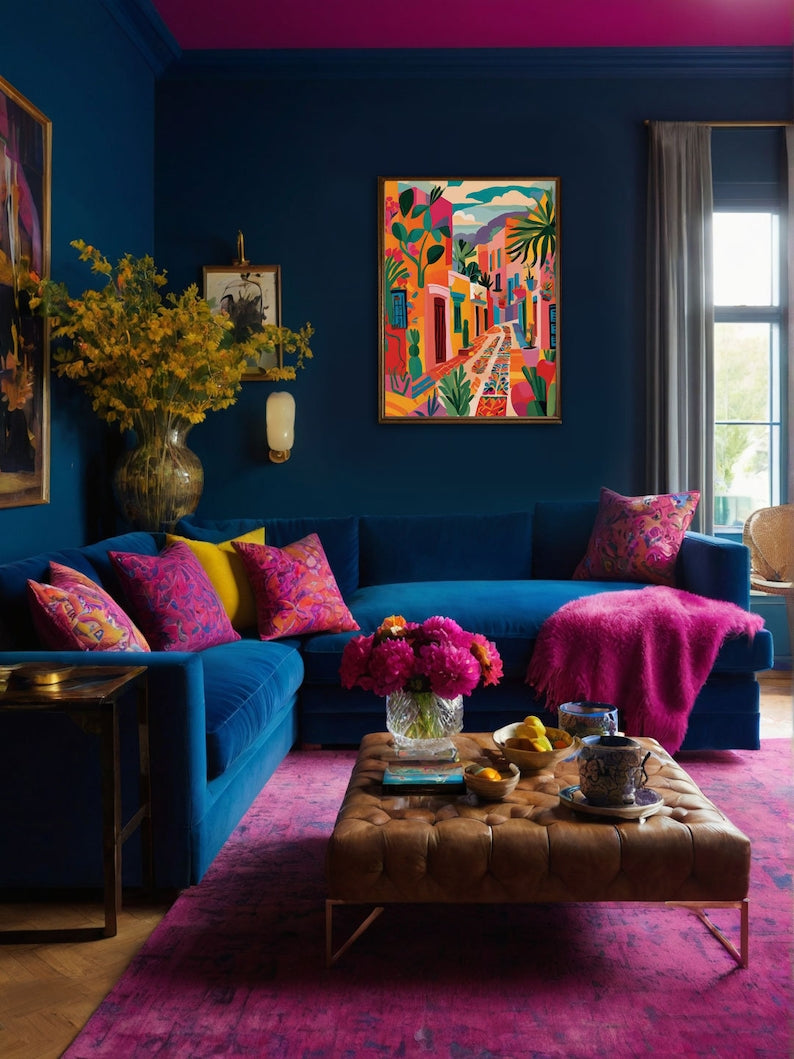 Cuadro Decorativo Abstractos, Modernos, Colección Colours in the Air VIII Marco Natural