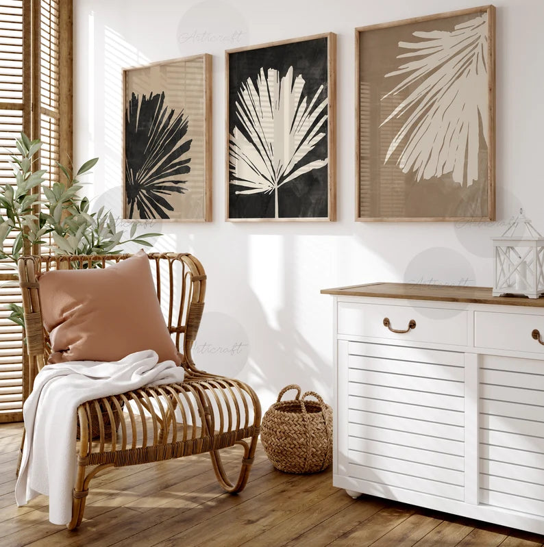 Set x3 Cuadros Decorativos Botánicos, Plantas, Botanic Vibes IX