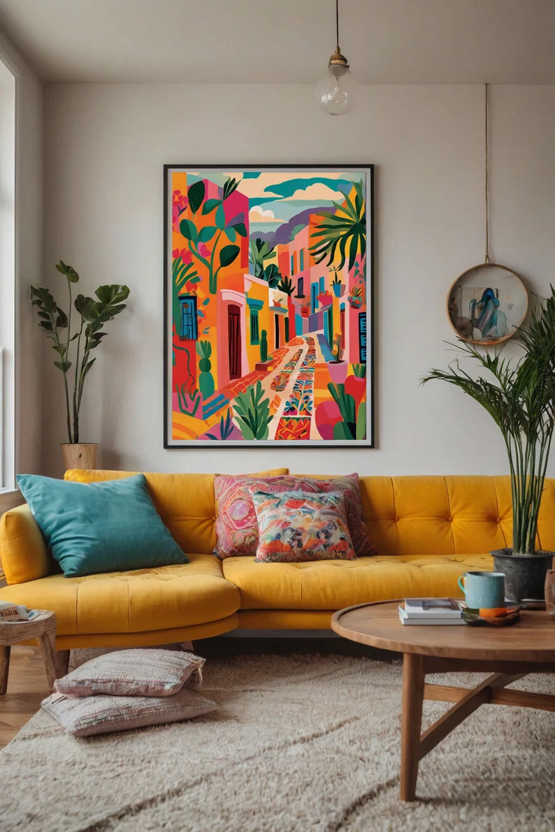 Cuadro Decorativo Abstractos, Modernos, Colección Colours in the Air VIII Marco Natural