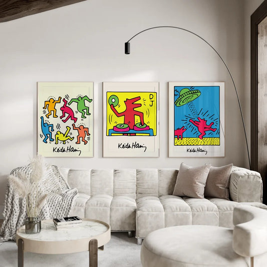 Setx3 Cuadros decorativos Keith Haring, Dance