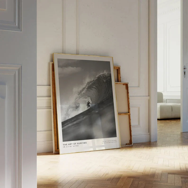 Cuadro Decorativo Surf, Playa, Tabla, Olas Marco Natural