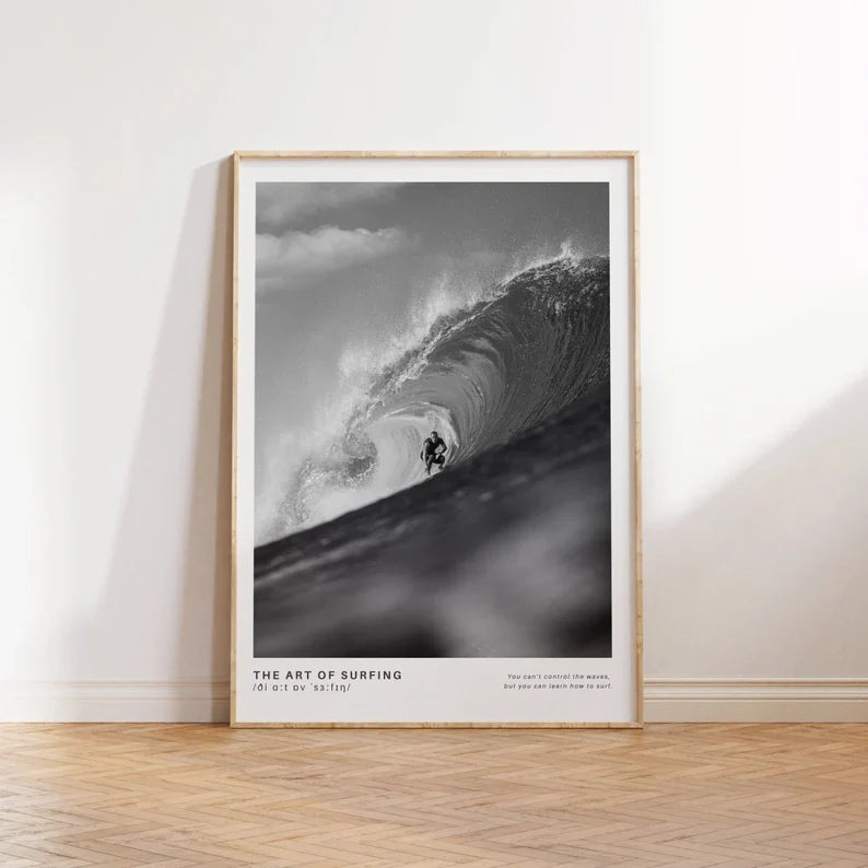 Cuadro Decorativo Surf, Playa, Tabla, Olas Marco Natural