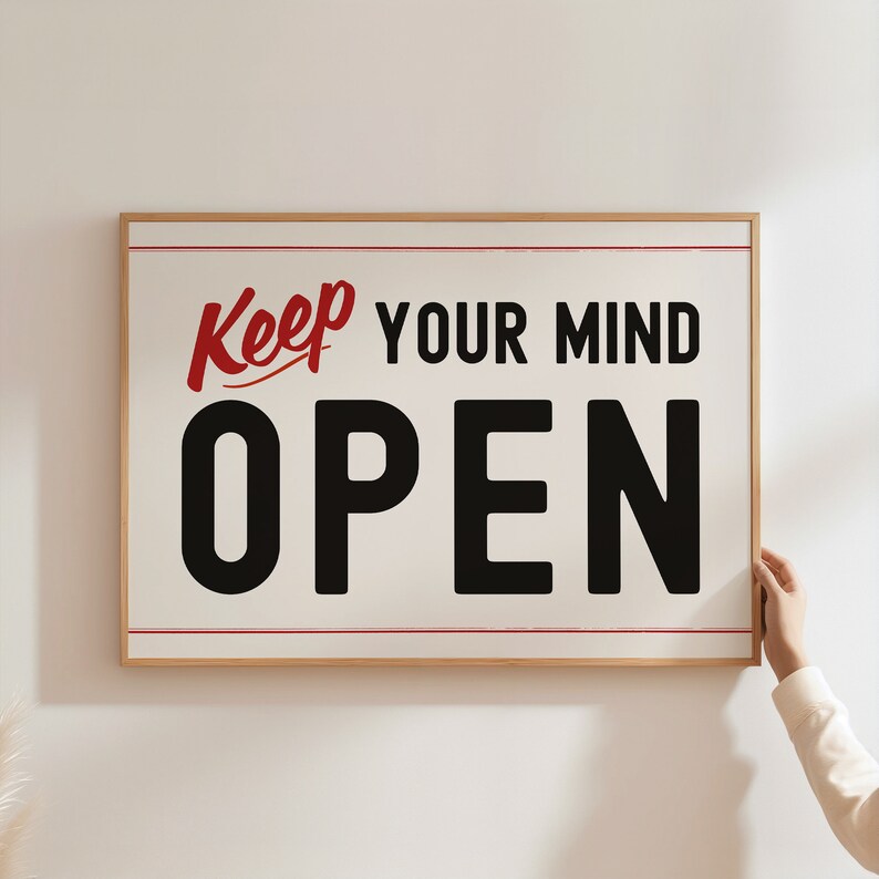 Cuadro Decorativo Modernos, Living, Frases Keep Your Mind Open