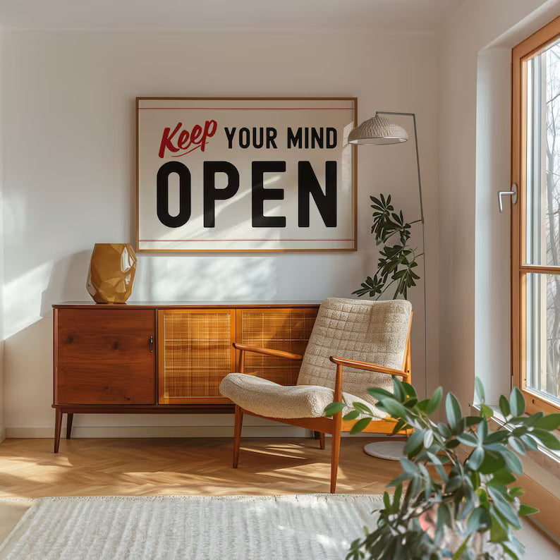 Cuadro Decorativo Modernos, Living, Frases Keep Your Mind Open