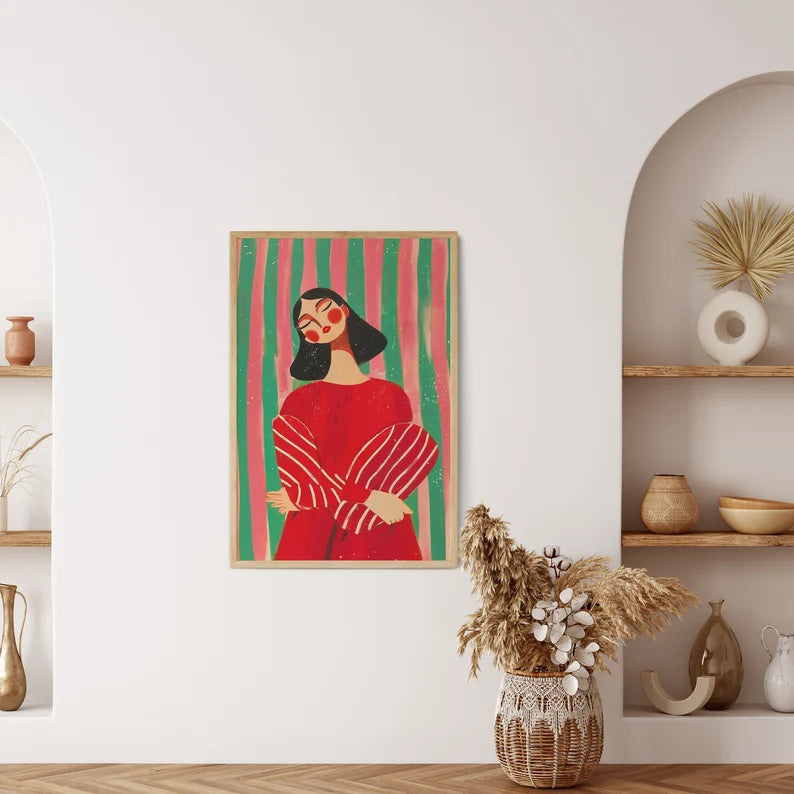 Cuadro Decorativo Abstractos, Modernos, Ilustraciones Modernas XXIX Marco Natural