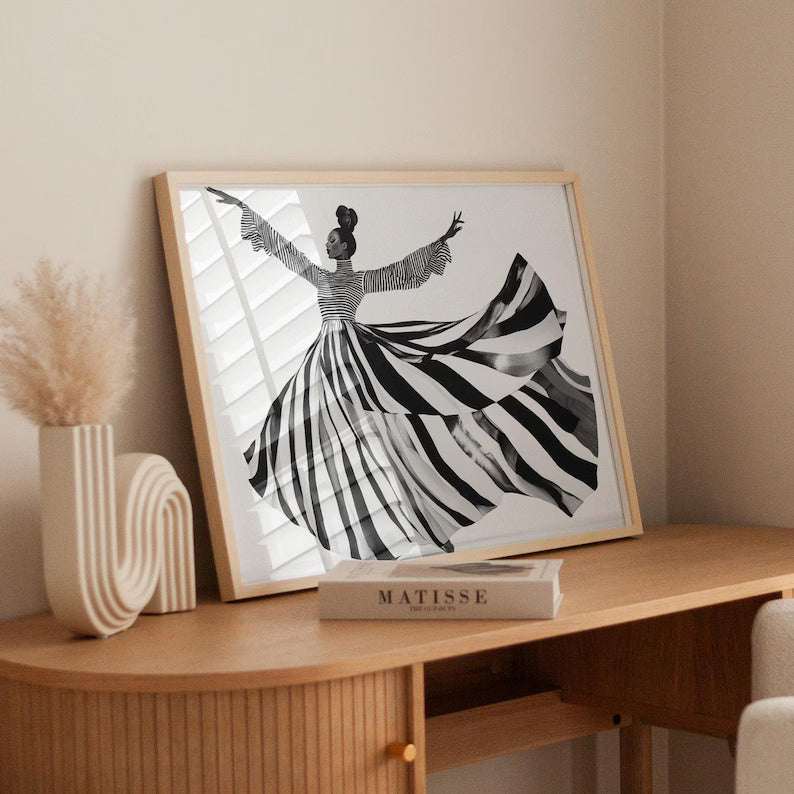 Cuadro Decorativo Abstractos, Modernos, Ilustraciones Modernas XVII Marco Natural