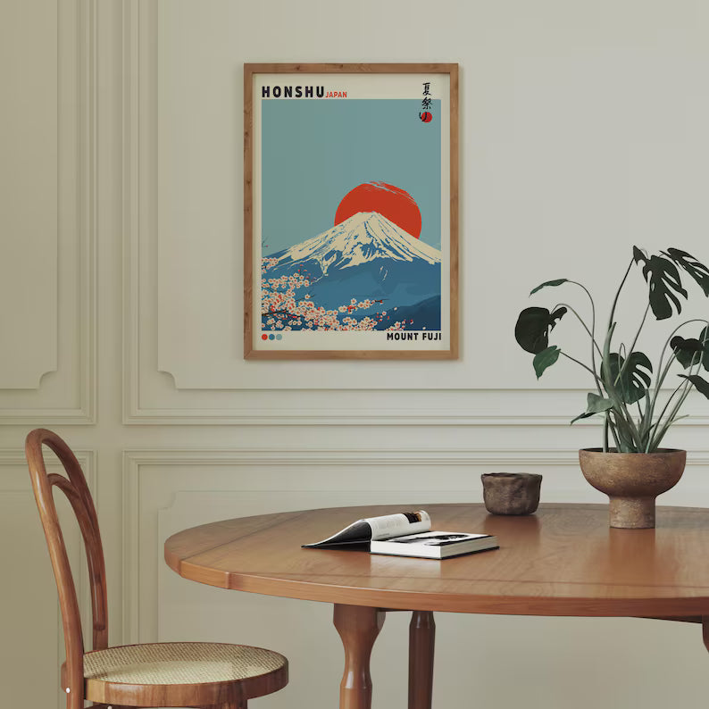 Cuadro Decorativo Japandi, Decoración Japonesa XIII Marco Natural