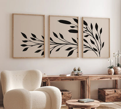 Set x3 Cuadros Decorativos Botánicos, Plantas, Botanic Vibes XI