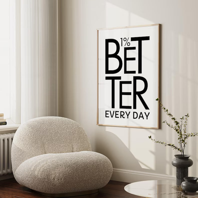 Cuadro Decorativo Modernos, Living, Frases 1% Better Every Day