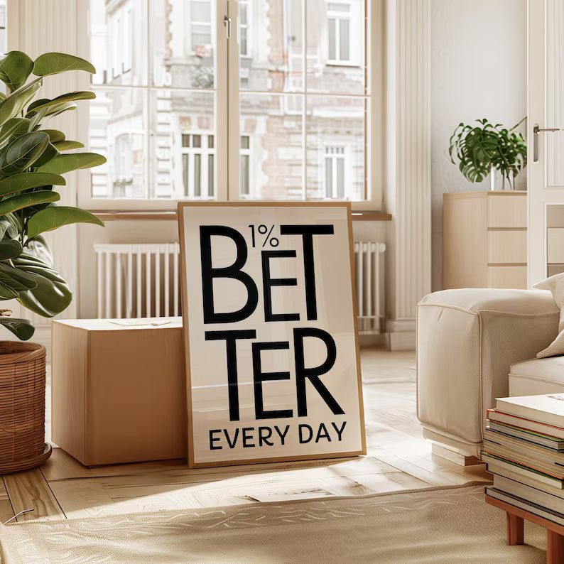 Cuadro Decorativo Modernos, Living, Frases 1% Better Every Day