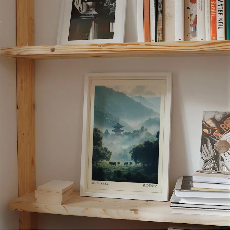 Cuadro Decorativo Japandi, Decoración Japonesa VI Marco Natural