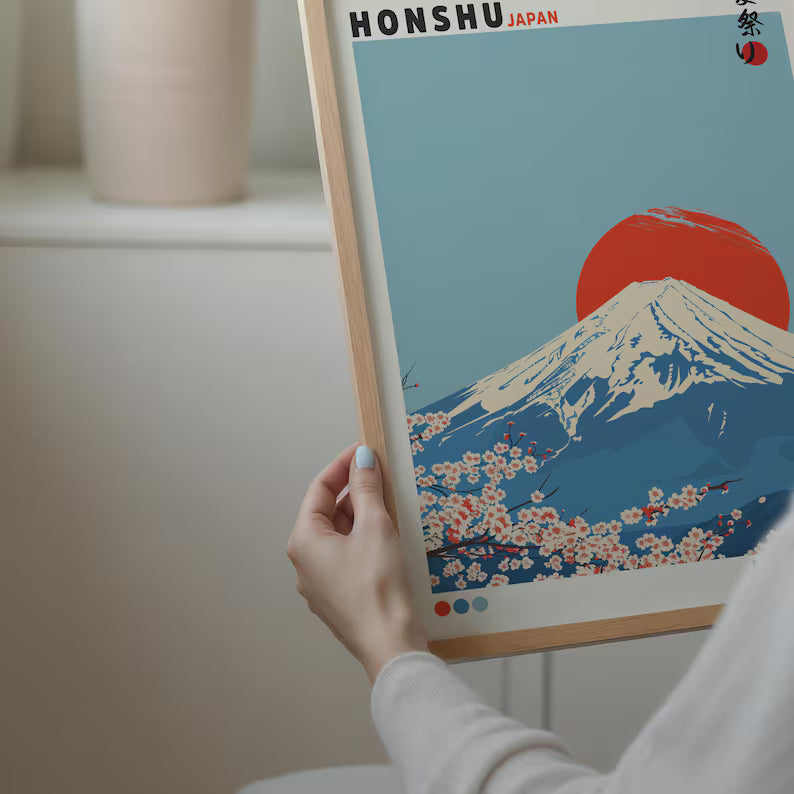 Cuadro Decorativo Japandi, Decoración Japonesa XIII Marco Natural