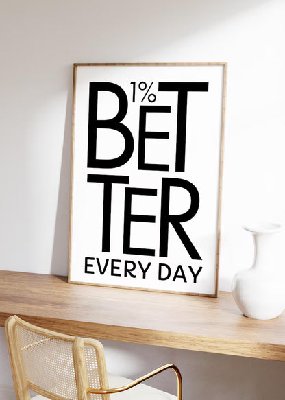 Cuadro Decorativo Modernos, Living, Frases 1% Better Every Day