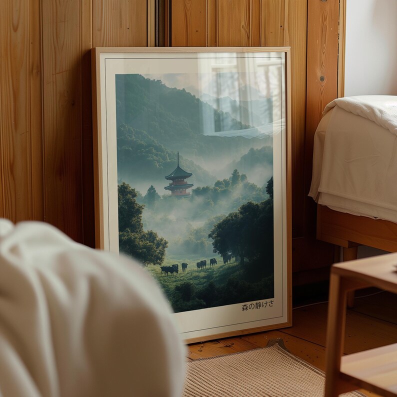 Cuadro Decorativo Japandi, Decoración Japonesa VI Marco Natural