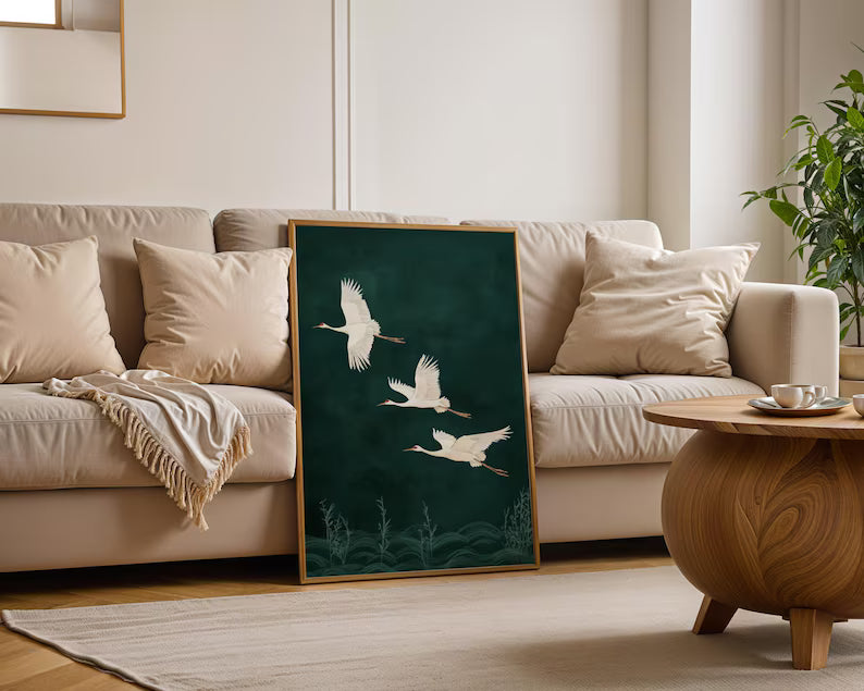 Cuadro Decorativo Japandi, Decoración Japonesa IX Marco Natural