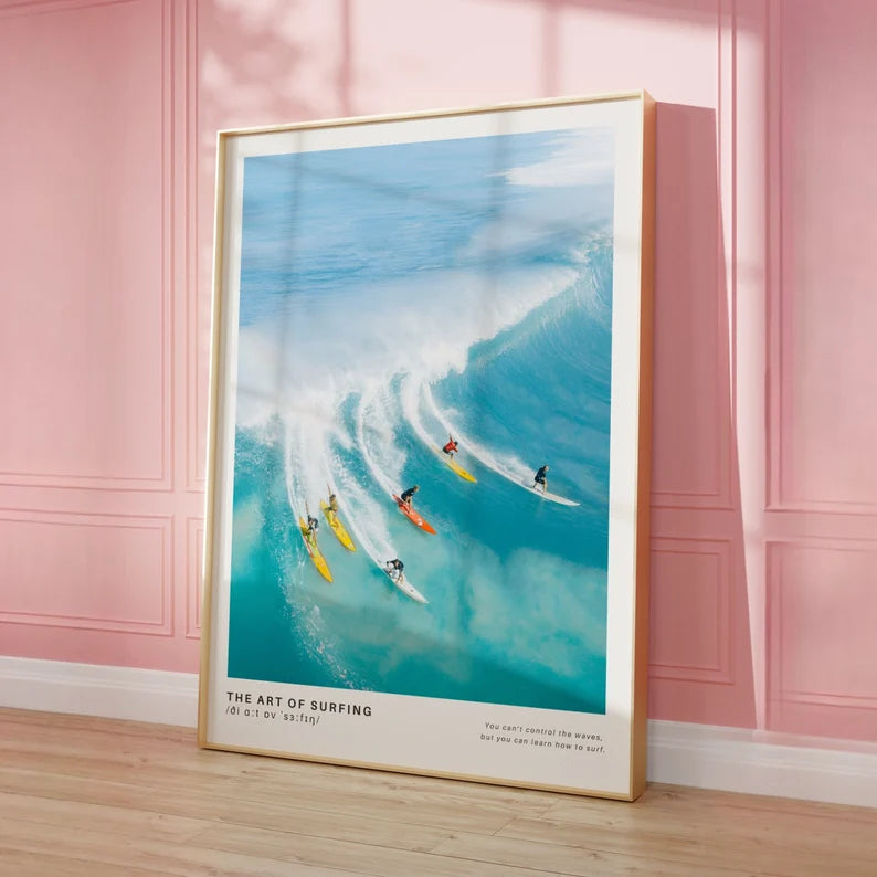 Cuadro Decorativo Surf, Playa, Tabla, Olas y Arena XVV