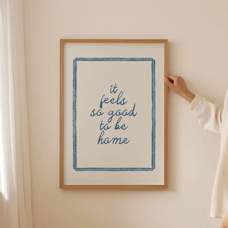 Cuadro Individual Frases, Cocina, So good to be home