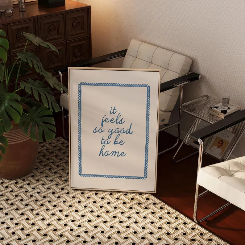Cuadro Individual Frases, Cocina, So good to be home