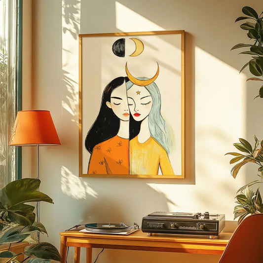 Cuadro Decorativo Conexión Espiritual, Zodiaco, Astral VIII GEMINIS