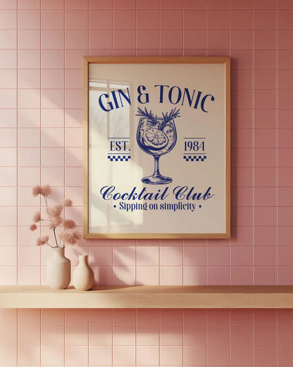 Cuadro Individual Bar, Tragos, Gin Tonic, The Bar Wall XIII