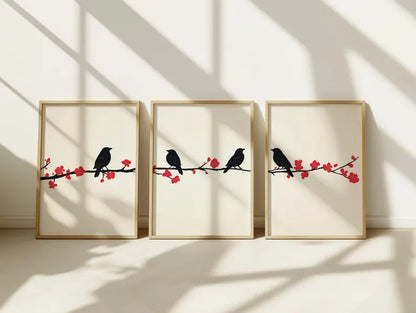 Set x3 Cuadros Abstract III Marco Natural