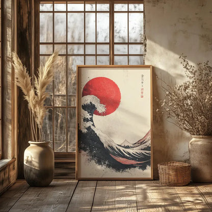 Cuadro Decorativo Japandi, Ola Japonesa, La gran ola I