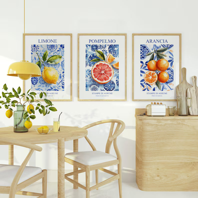 Set x3 Cuadros Frutas, Cocina Colores Cool Kitchen (Copy)