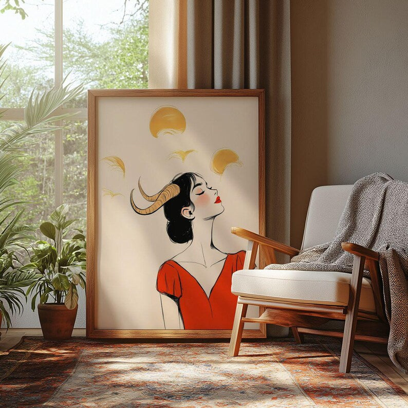 Cuadro Decorativo Conexión Espiritual, Zodiaco, Astral XVI ARIES