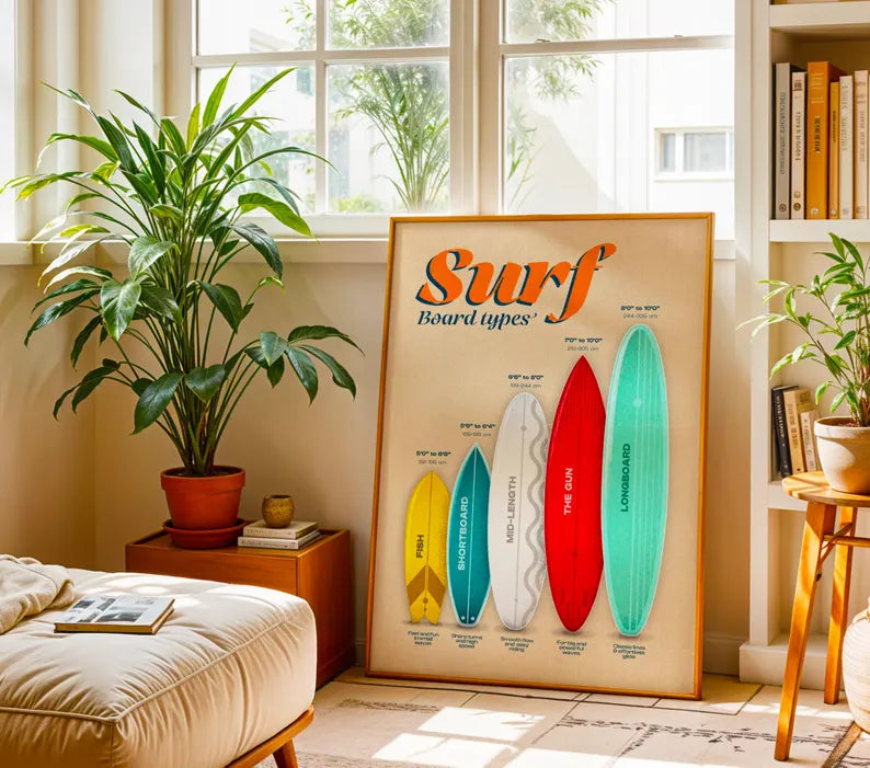 Cuadro Decorativo Surf, Playa, Tabla, Olas y Arena XI
