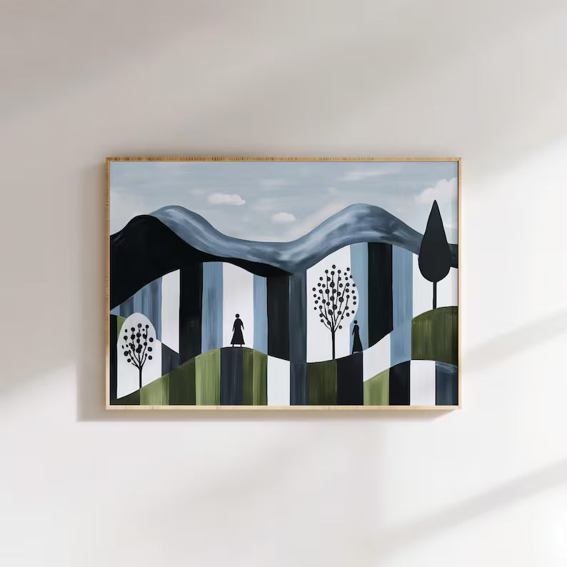 Cuadro Decorativo Abstractos, Modernos, Ilustraciones Modernas XIX Marco Natural