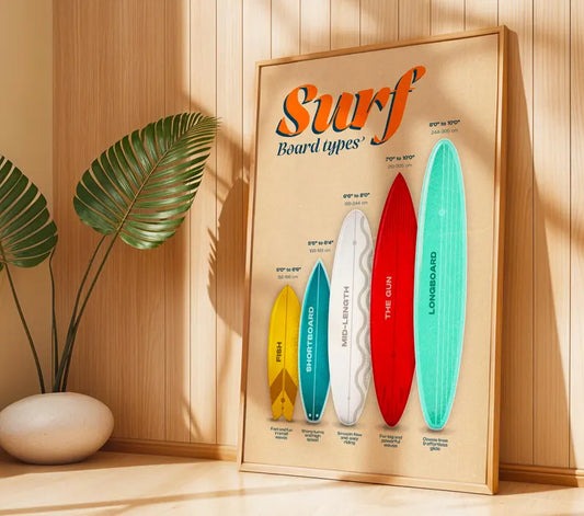 Cuadro Decorativo Surf, Playa, Tabla, Olas y Arena XI
