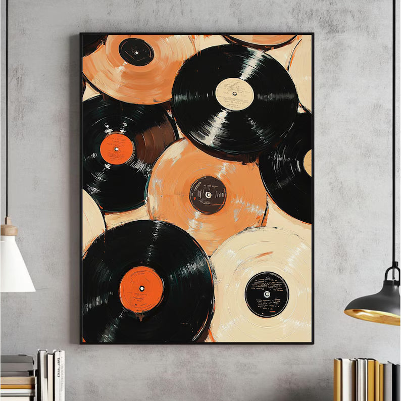Cuadro Individual Póster, Música, Vinilos, Discos