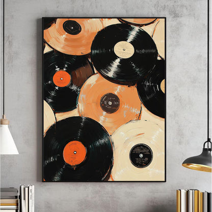 Cuadro Individual Póster, Música, Vinilos, Discos