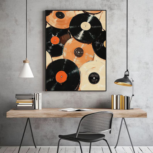 Cuadro Individual Póster, Música, Vinilos, Discos