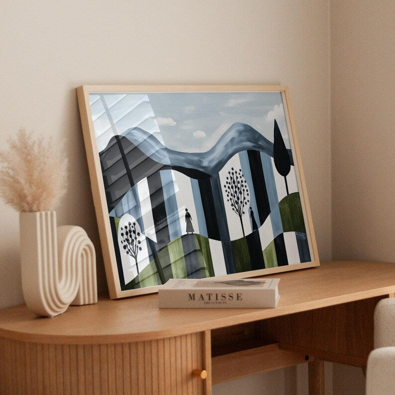Cuadro Decorativo Abstractos, Modernos, Ilustraciones Modernas XIX Marco Natural