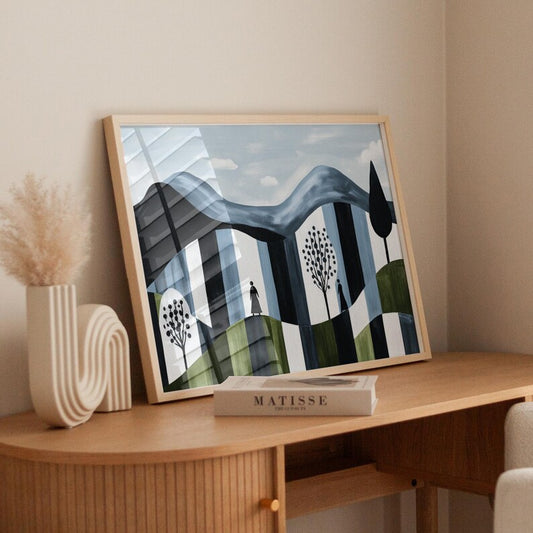 Cuadro Decorativo Abstractos, Modernos, Ilustraciones Modernas XIX Marco Natural