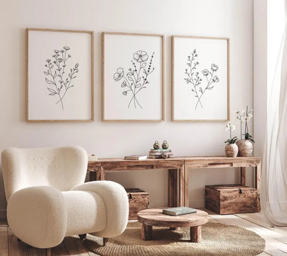 Set x3 Cuadros Decorativos Botánicos, Plantas, Botanic Vibes V