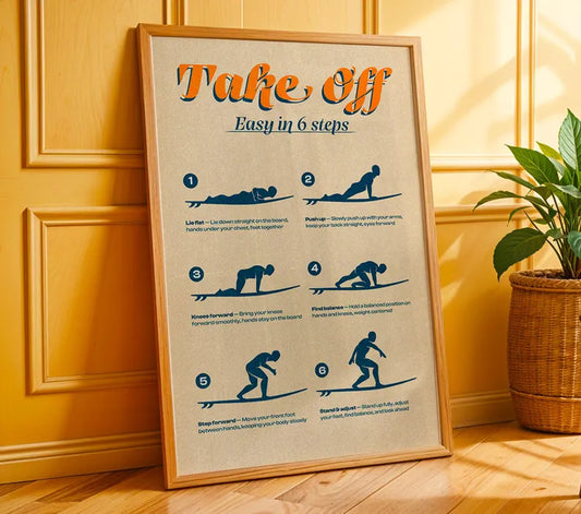 Cuadro Decorativo Surf, Playa, Tabla, Olas y Arena XII