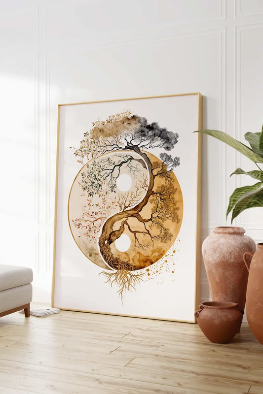 Cuadro Decorativo Espiritual, Árbol de la vida II Marco Natural