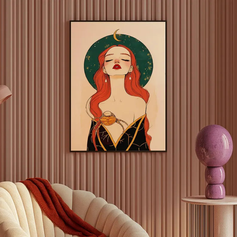 Cuadro Decorativo Conexión Espiritual, Zodiaco, Astral XII CANCER