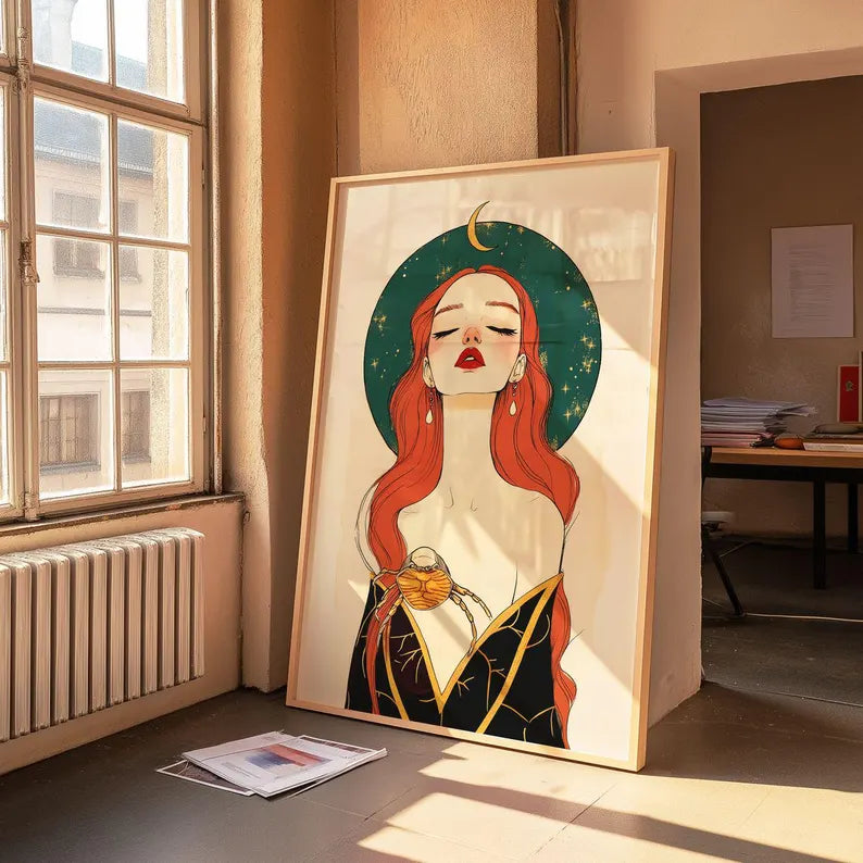 Cuadro Decorativo Conexión Espiritual, Zodiaco, Astral XII CANCER