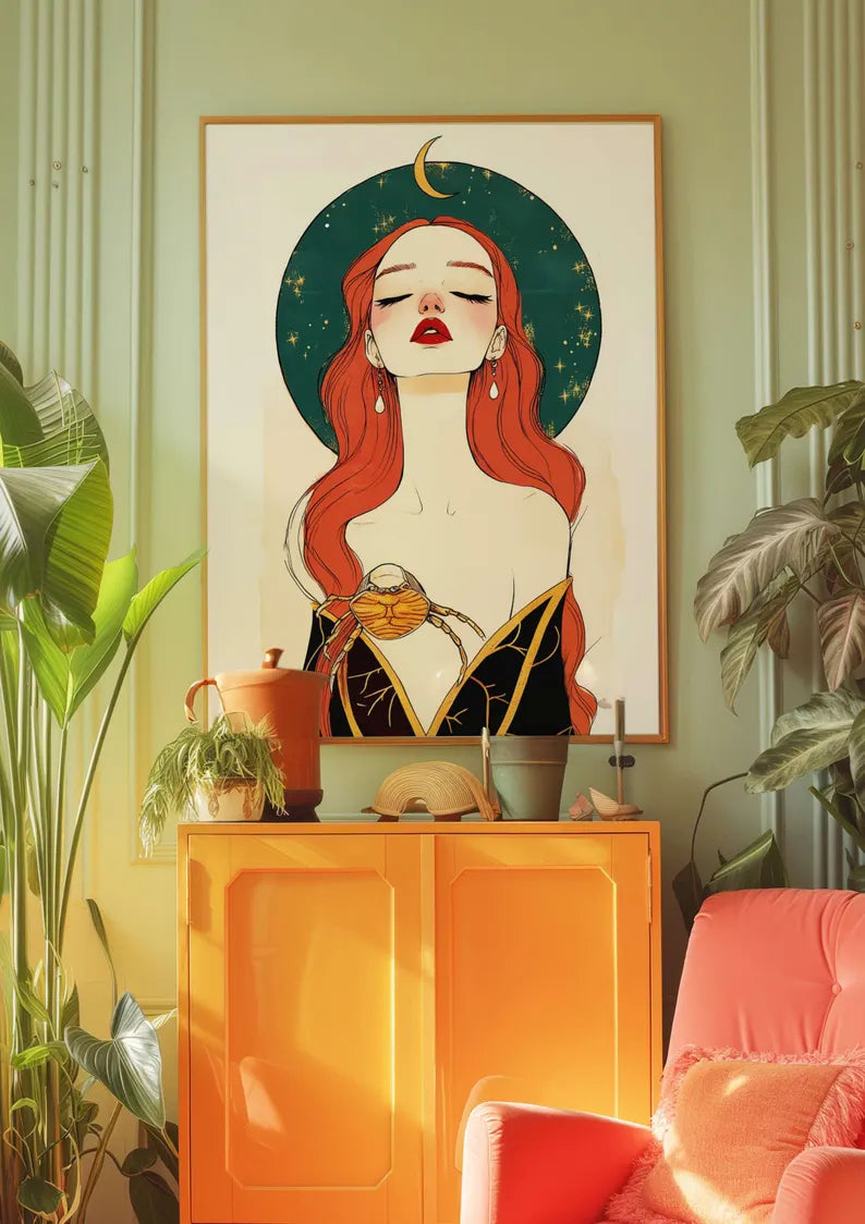 Cuadro Decorativo Conexión Espiritual, Zodiaco, Astral XII CANCER