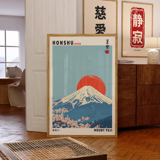 Cuadro Decorativo Japandi, Decoración Japonesa XIII Marco Natural