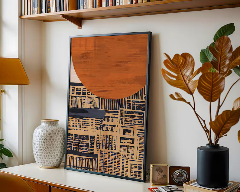 Cuadro Decorativo Japandi, Decoración Japonesa X Marco Natural