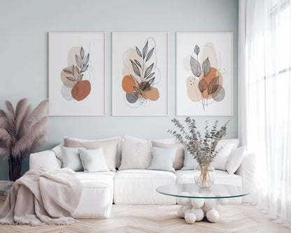 Set x3 Cuadros Decorativos Botánicos, Plantas, Botanic Vibes VIII